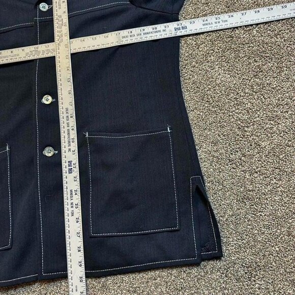 Vintage timeout navy blue shirt or‎ shacket by Farah size large - Picture 3 of 3
